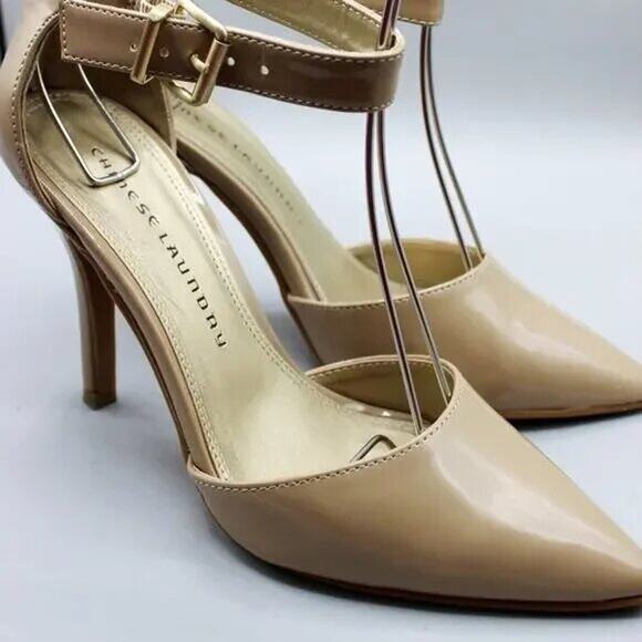 Chinese Laundry Patent Leather Pointed Toe Ankle Strap Heels Size 8.5 - Picture 4 of 12